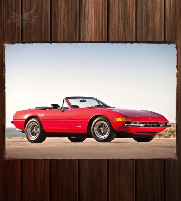 Металлическая табличка Ferrari 365 GTS 4 Daytona Spider Металлическая табличка Ferrari 365 GTS 4 Daytona Spider